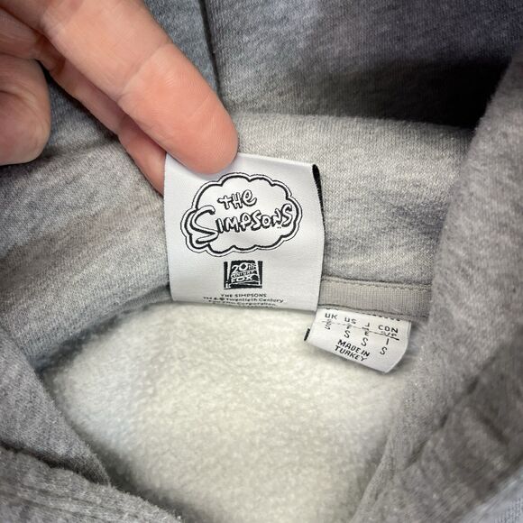 Adidas Originals x Simpsons Hoodie Mens Small S Gray Sweatshirt DOH Donut - Picture 4 of 11